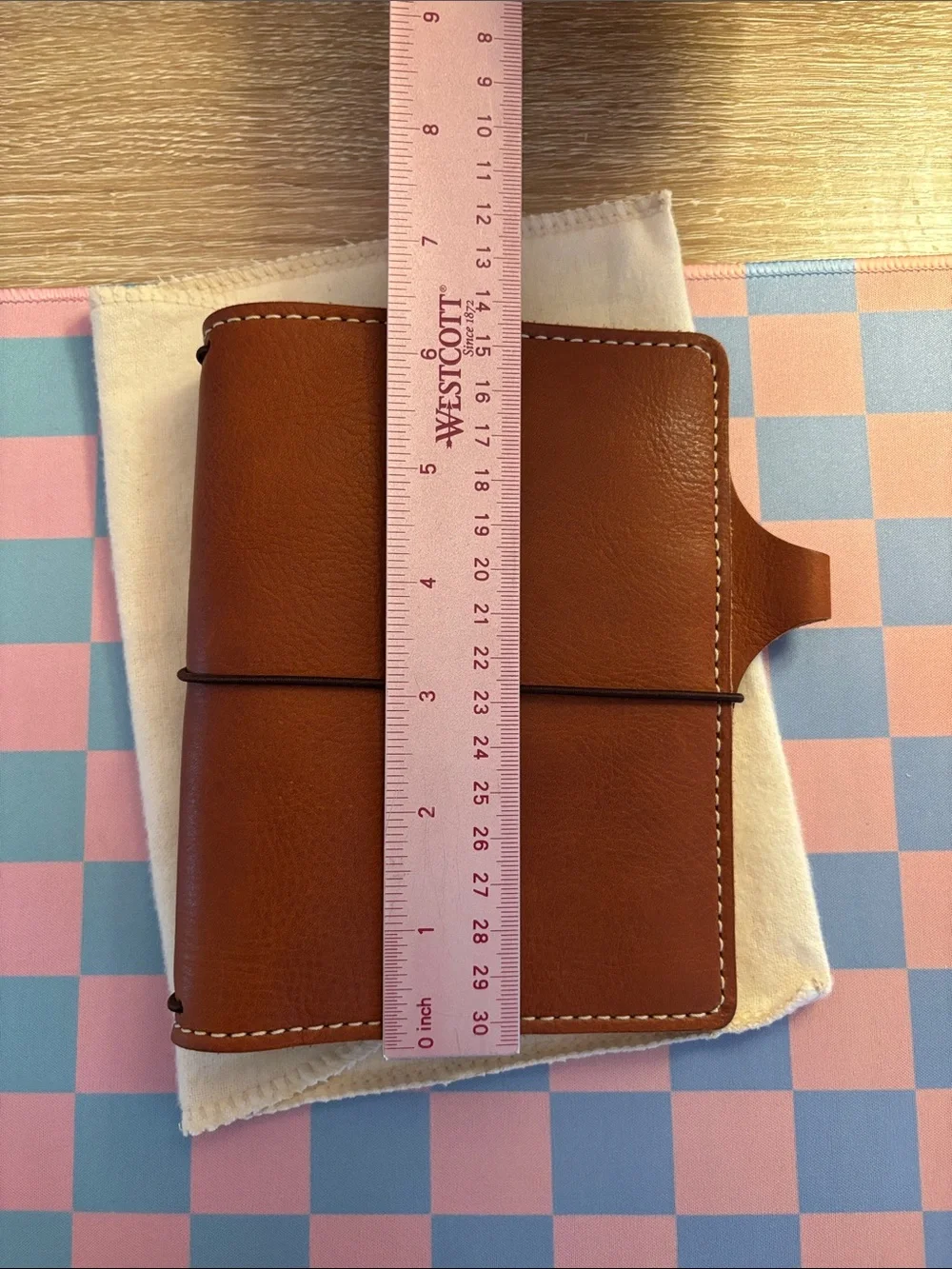 Chic Sparrow A6 Cascade Kody Tan Leather Traveler's Notebook Planner Cover - Picture 10 of 16